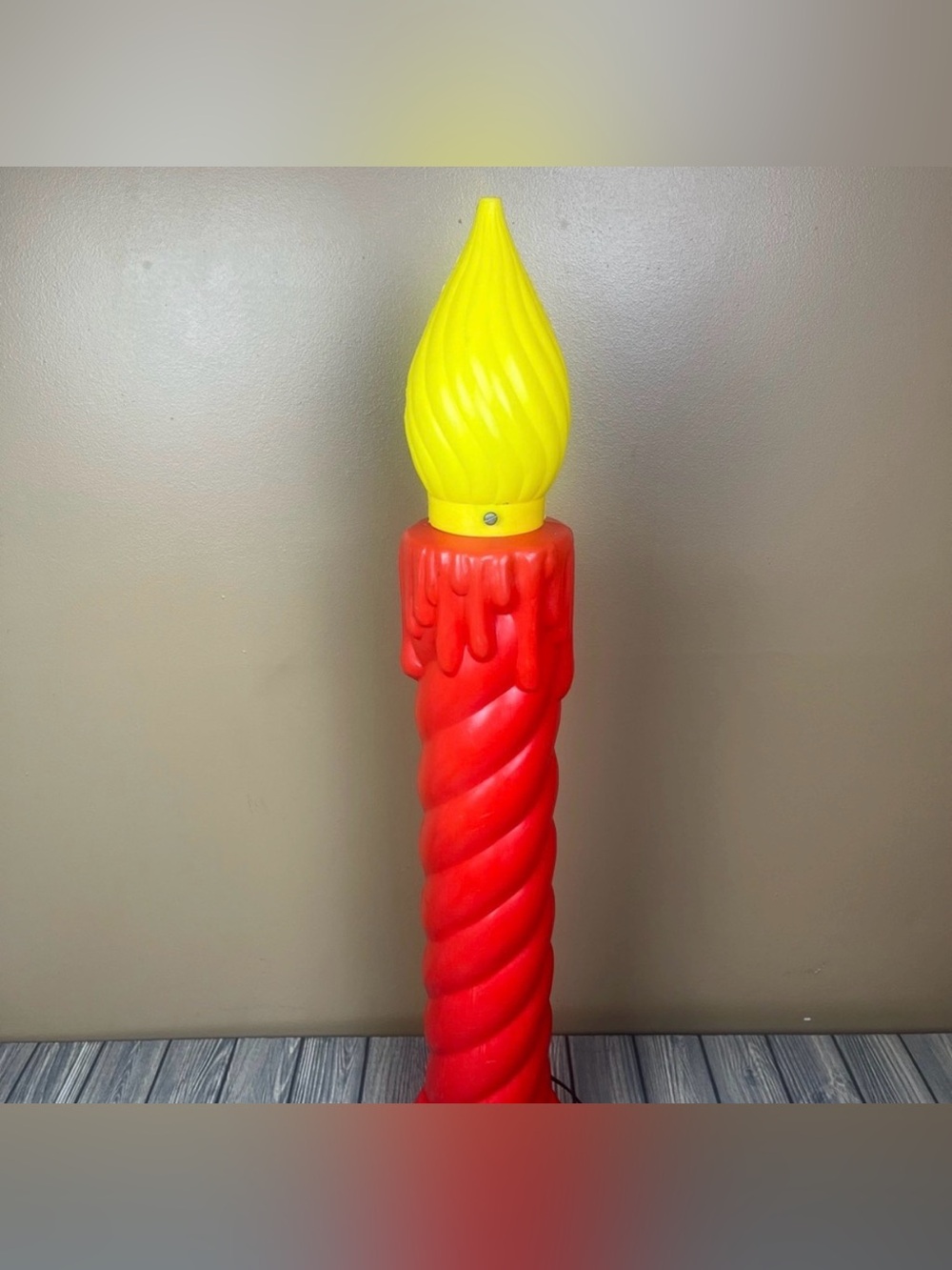 Vintage Red and Yellow Candle Christmas decoration